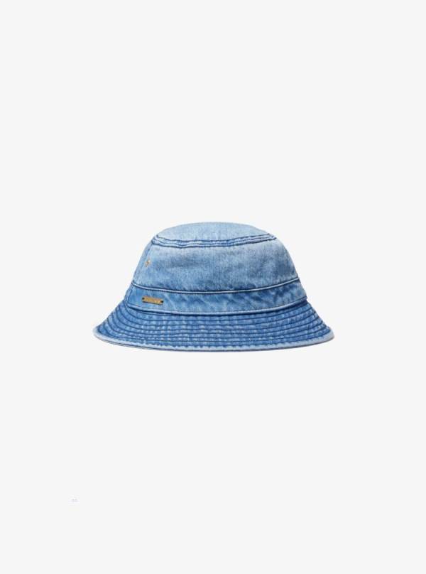 Damske Klobuky Michael Kors Washed Denim Bucket Modre - Doplnky Michael Kors Akcia | MZBCY-8462